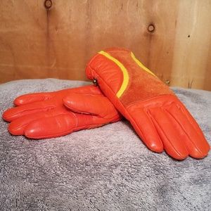 Vintage Leather Ski Gloves